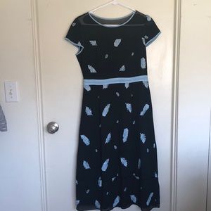 Feather pattern dress
